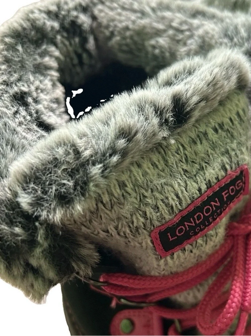Girl’s London Fog Grey Pink Waterproof Winter Boots Size 4